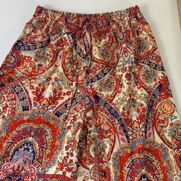 SHEIN VCAY Paisley Print Wide Leg Pants Size M  Waist 24 inches - Picture 4 of 9